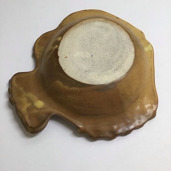 Studio Pottery SIGNED Fish Dish Plate Large Earth Tones Stoneware Florida Beach - Picture 8 of 14